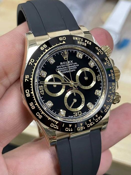 rolex daytona гумена каишка / диамантен циферблат