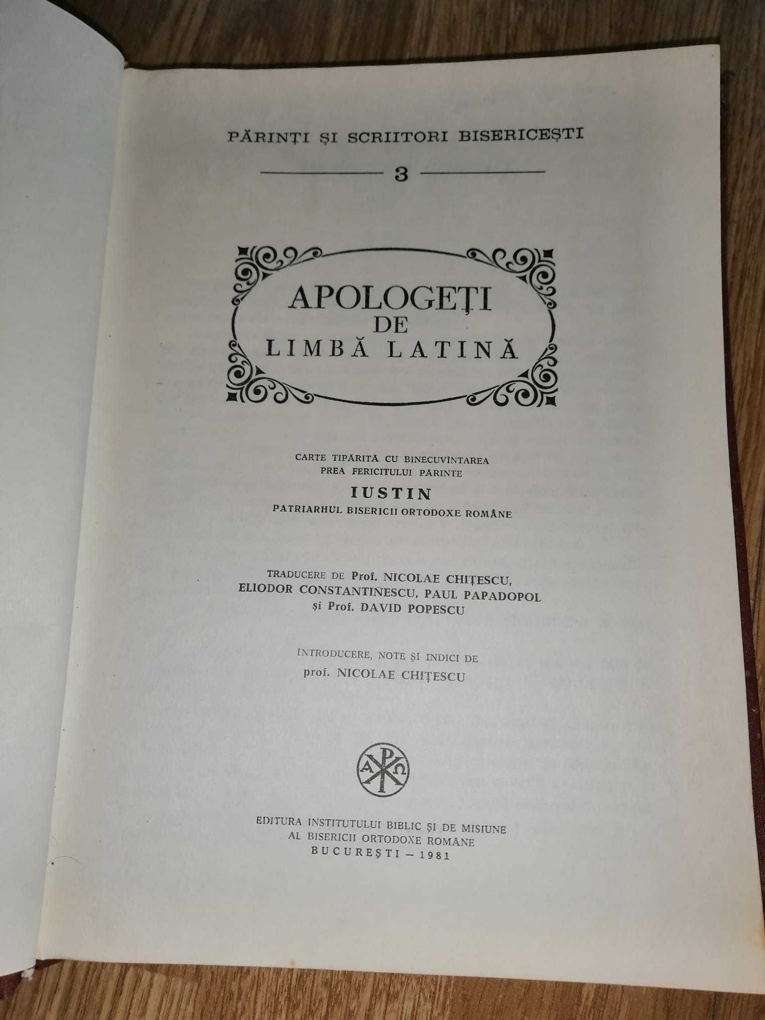 Carte Apologeti de limba latina-Parinti si scriitori bisericesti