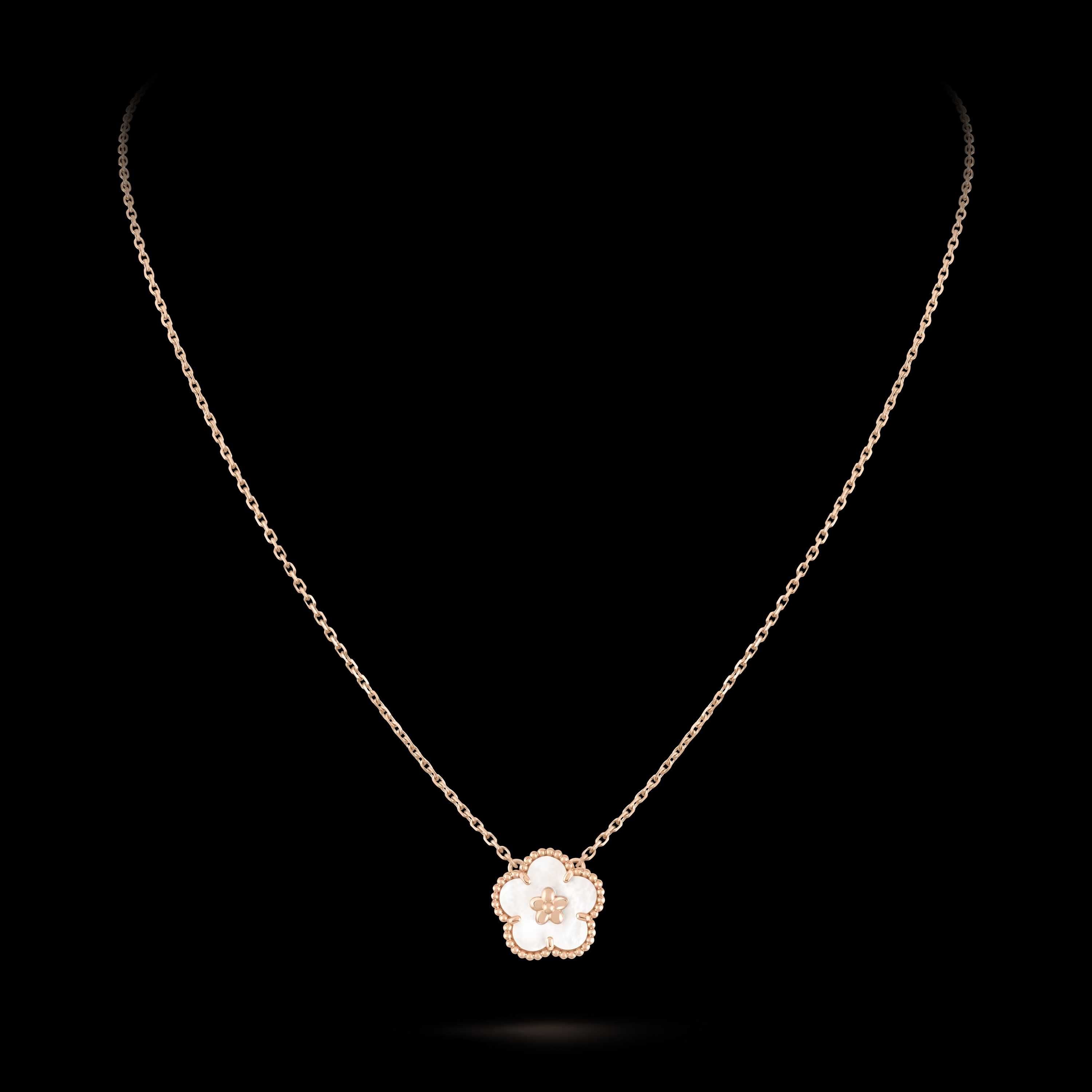 Van Cleef & Arpels VCA Rose Gold Lucky Spring Plum Дамско Колие