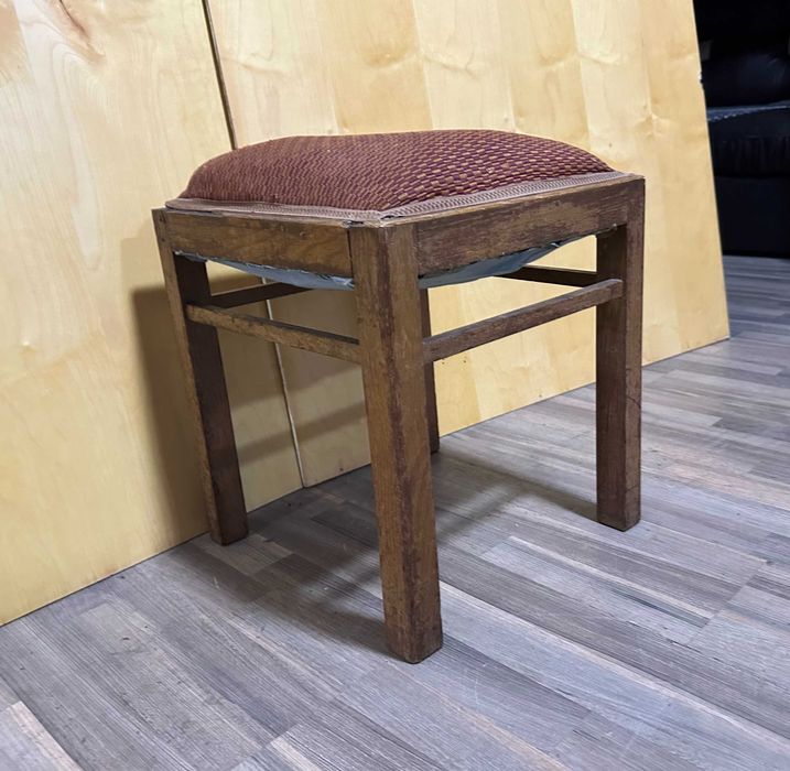 2 buc Taburet Vintage cu cadru din lemn masiv; Scaunel