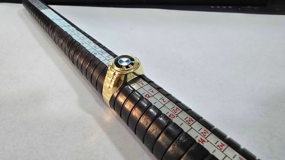 Златен мъжки пръстен 14 карата BMW