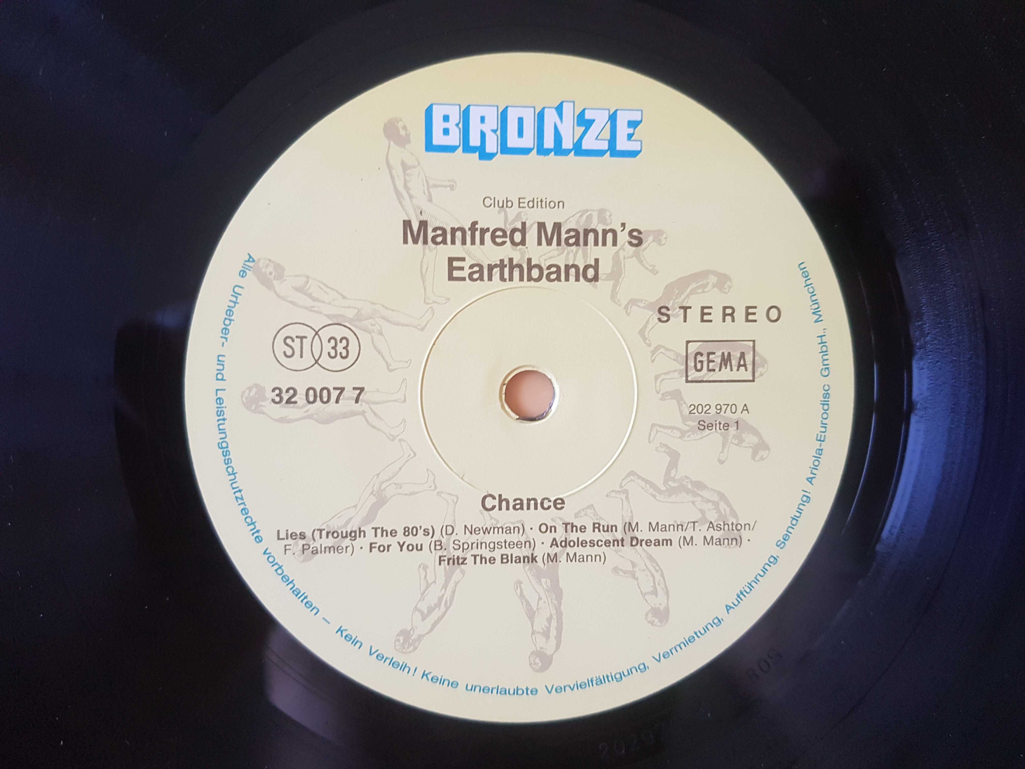 Виниловая пластинка Manfred Mann's Earth Band – Chance (Germany, 1980)