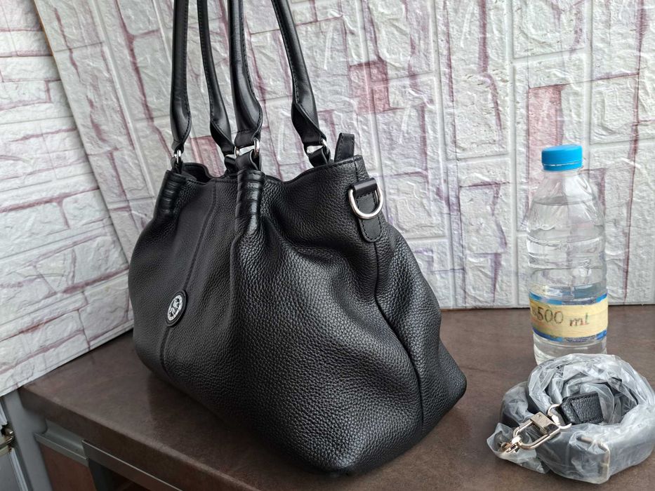 дамска чанта,Tergan,черна-естествена кожа