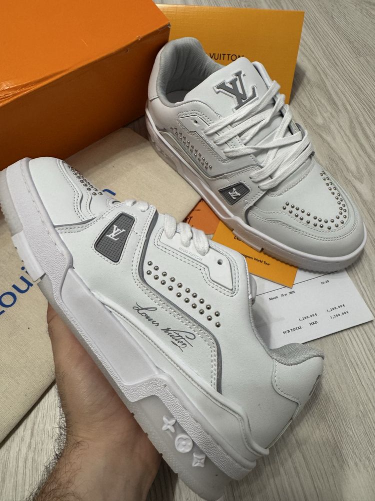 Adidasi Louis Vuitton LV Trainer White - Tenesi NOI Baieti - Unisex