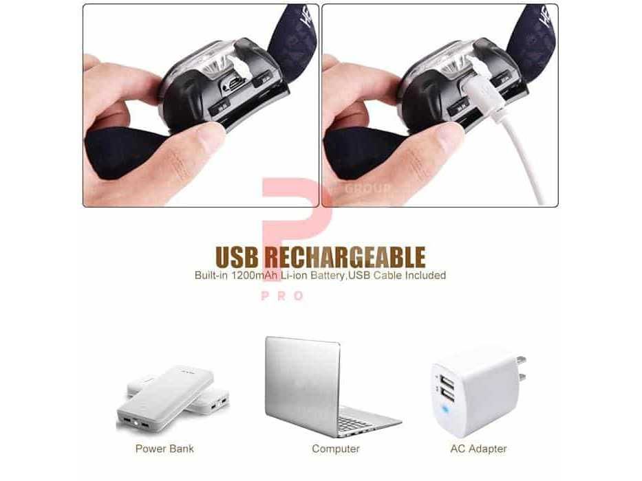 Lanterna frontala,5 LED moduri de iluminare