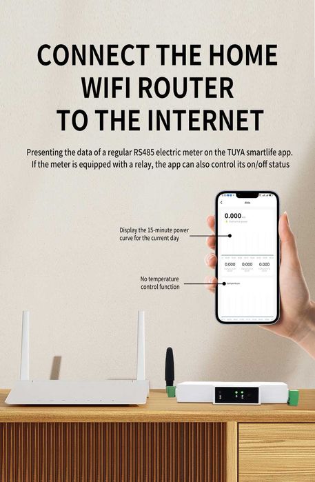 WIFI колектор за до 25 бр. RS485 устройства към WIFI DTU TUYA