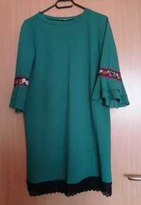 Rochie Verde , maneca 3 sfert