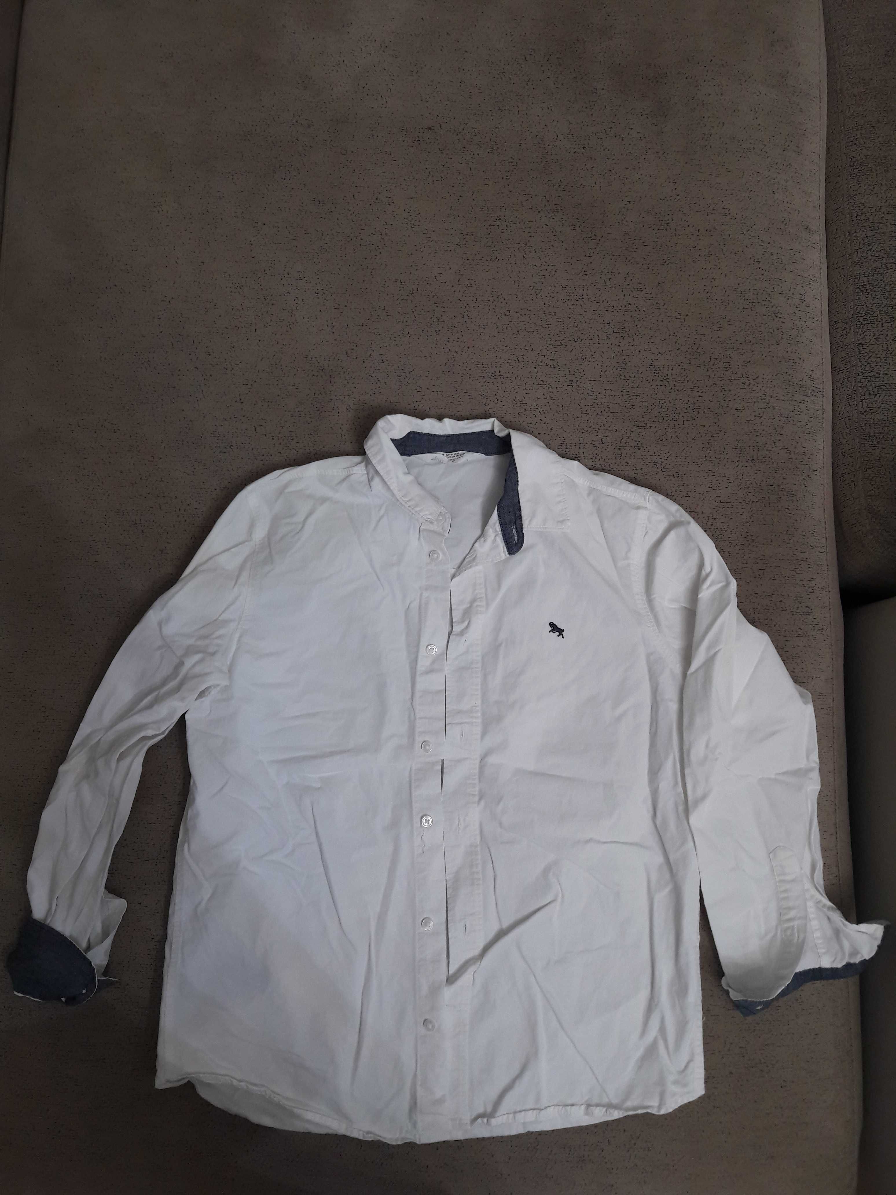Рубашки H&M белые с длинным рукавом, для мальчика, б/у