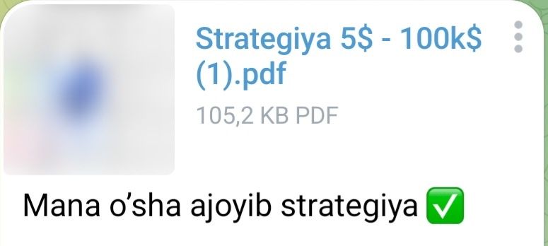 5$ dan 100.000 $ qilish uchun aniq rejali pdf kitob .