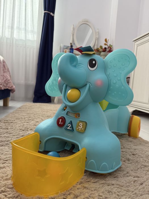 Masinuta fara pedale pentru copii, B Kids, elefant 3 in 1