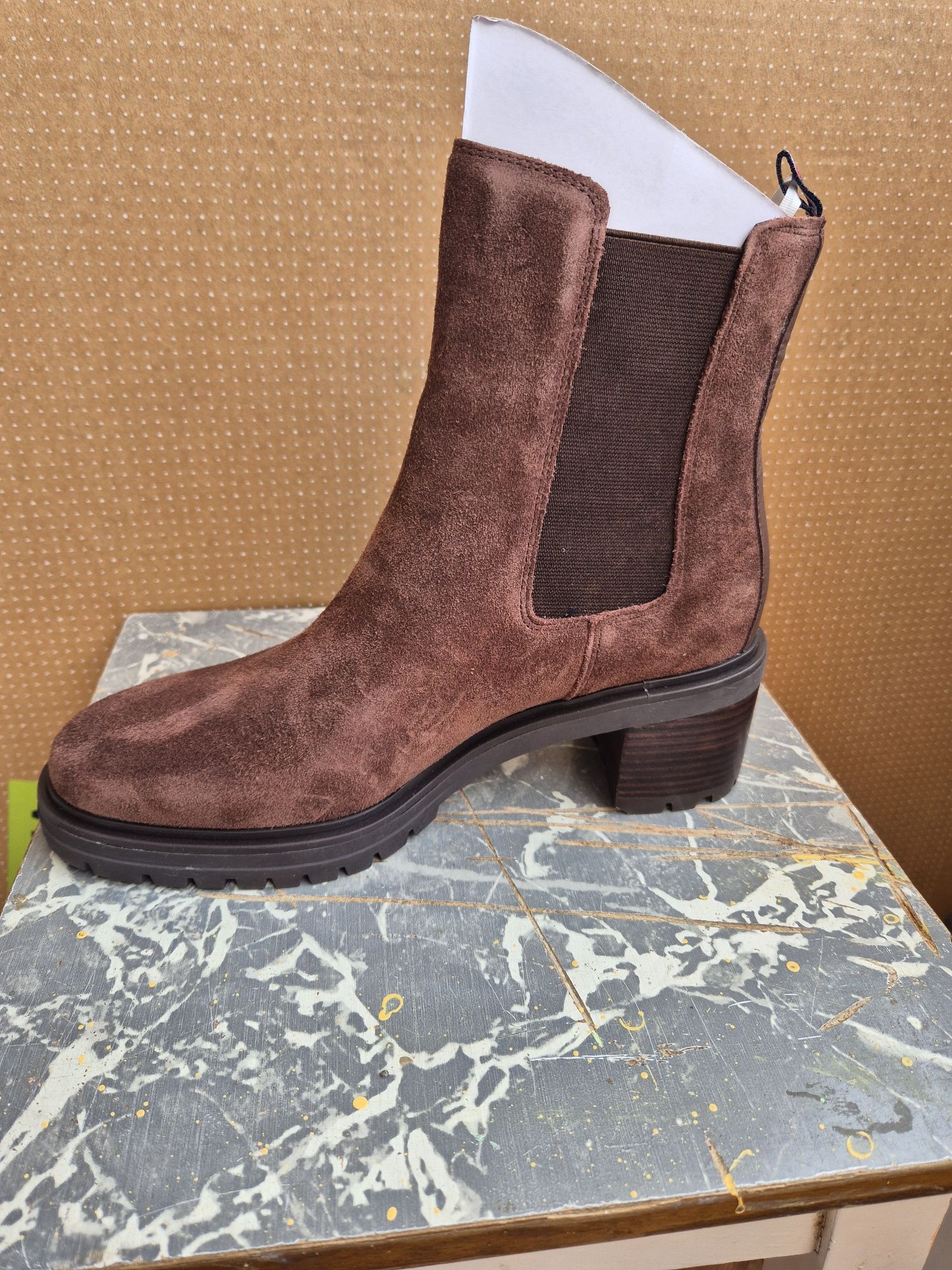 Tommy Hilfiger - Ghete dama, Piele naturala, Maro, 40
