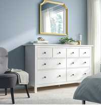 Comoda Hemnes Ikea 8 sertare si blat sticla