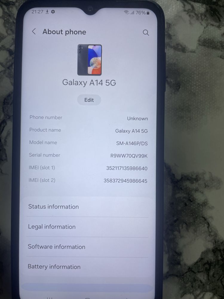 Продавам Samsung Galaxy A14 5G