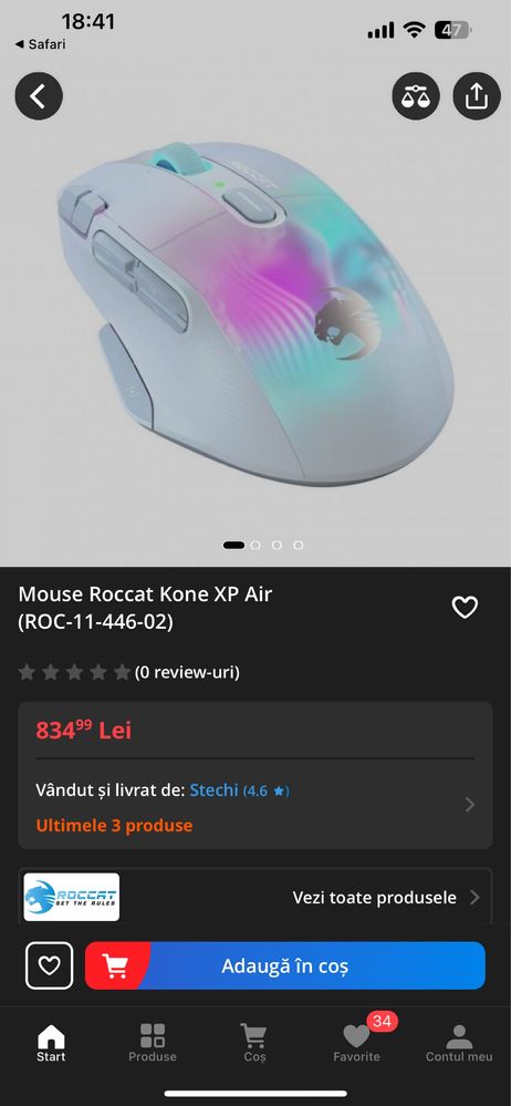 Mouse  Gaming Roccat Kone XP Air