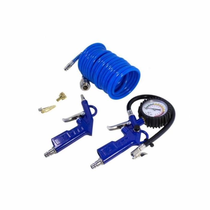 Пистолет за помпане на гуми с манометър и пистолет за продухване