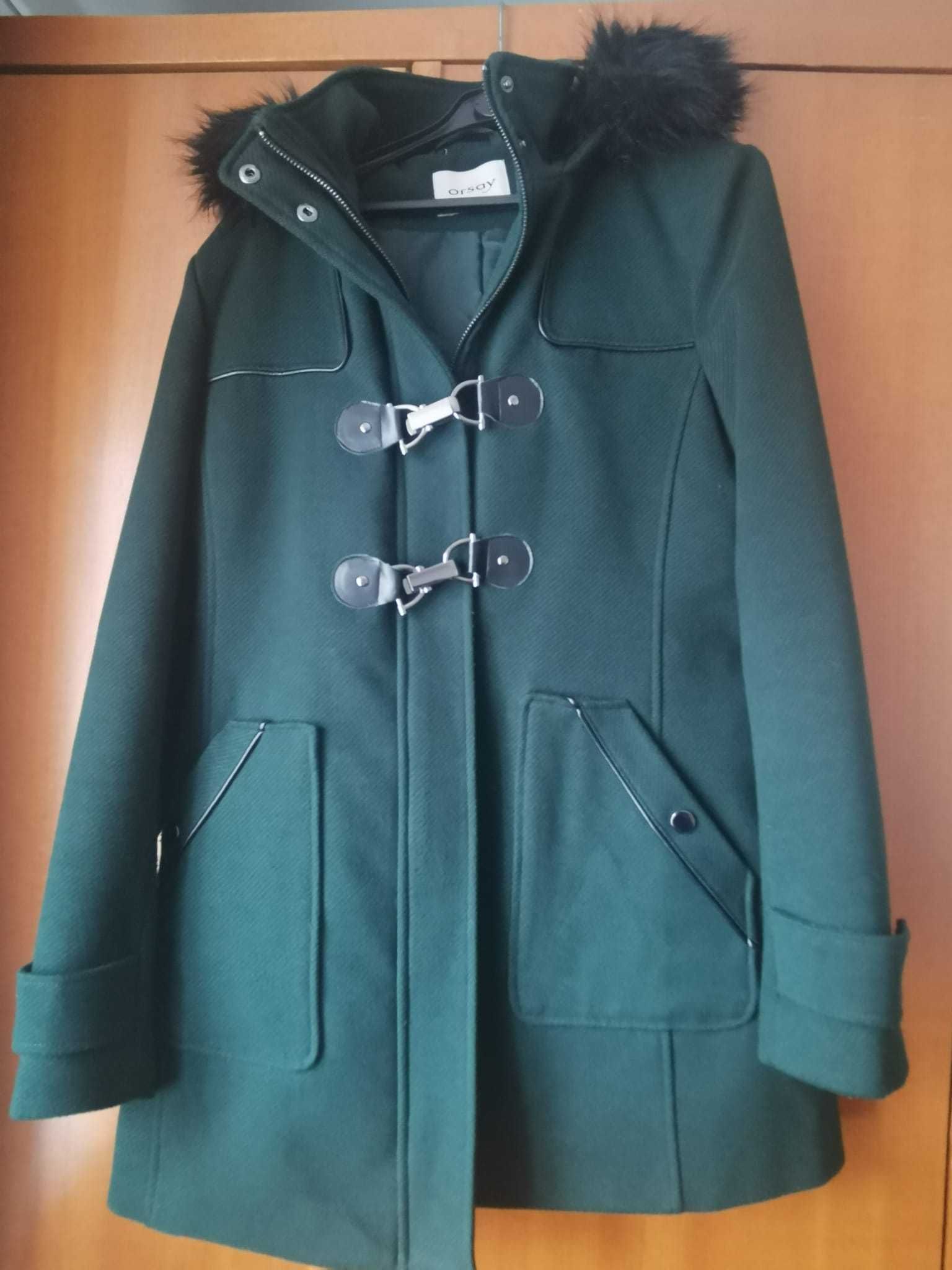 Vand palton primavara/toamna Orsay, verde inchis, marimea 40, 150 lei