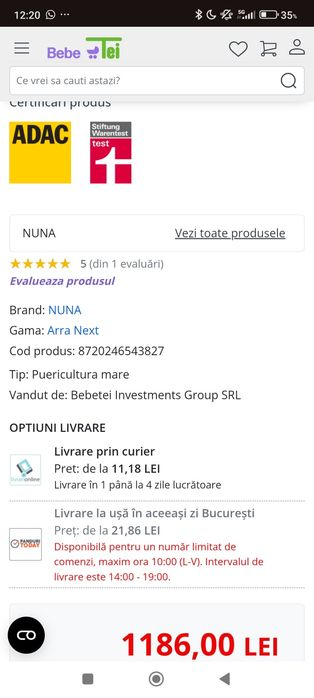 Scoica auto Nuna Arra Next