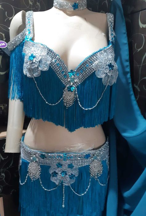 Costum belly dance albastru, nou.