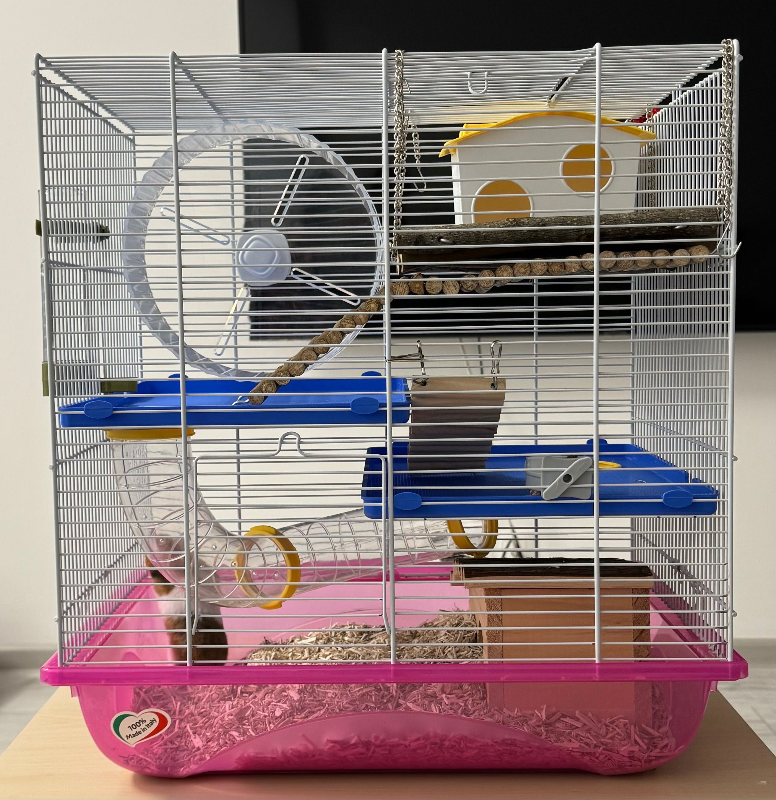 Cusca hamsteri mare cu accesorii full si Bila