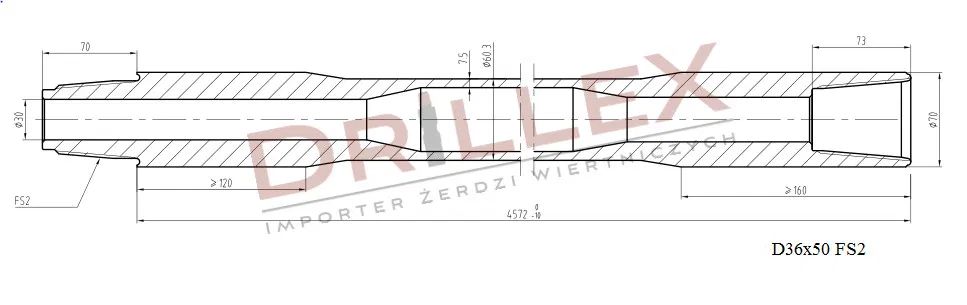 Prăjini de foraj Vermeer D33x44/36x50 FS1 4,5m ϕ 60,3