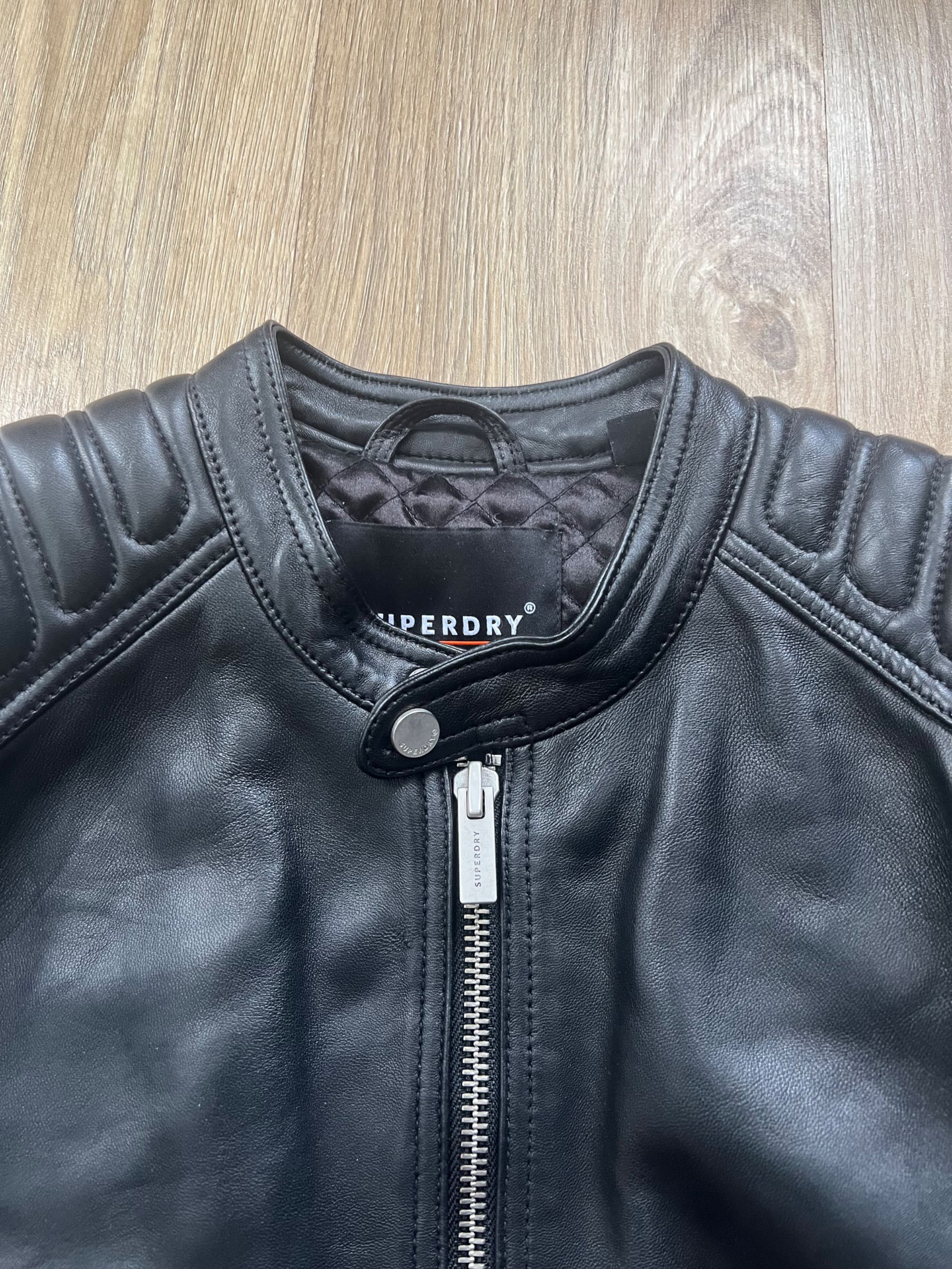 Мъжко Кожено яке Superdry 100% genuine City Hero Leather Racer Jacket