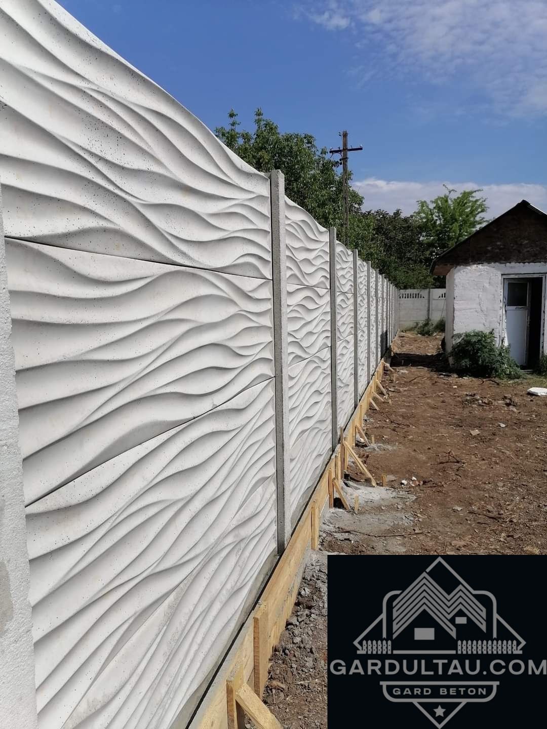 Reduceri garduri din beton placi și stalpi de gard model 3D Alb