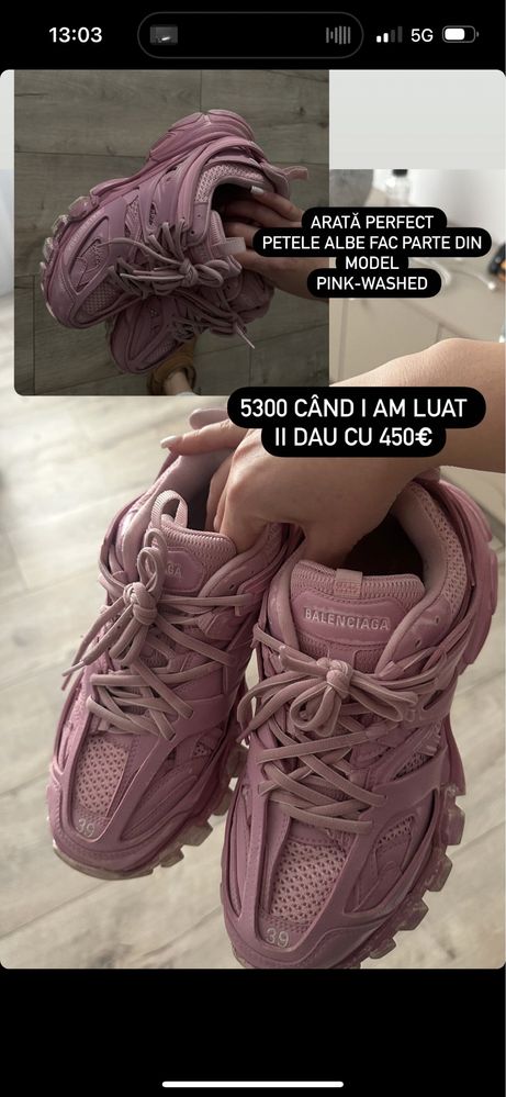 Balenciaga Track Pink-Washed