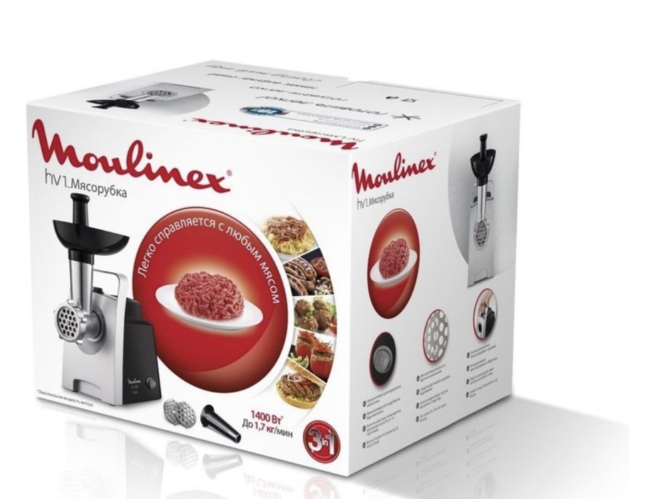 Мясорубка Moulinex ME106832 черный, серебристый