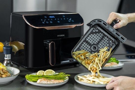 Digital  Airfryer Duo Hyundai Electronics -8л,2500W,Черно розово злато