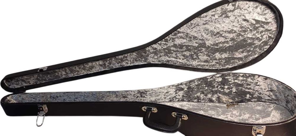 Футляр для домбры. Черный - Серый. Домбыраға арналған футляр. Қара-Сұр