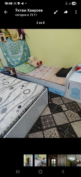 Тезда 3 хонали 4хонали килинган падвали бор 1етаж уй сотилади