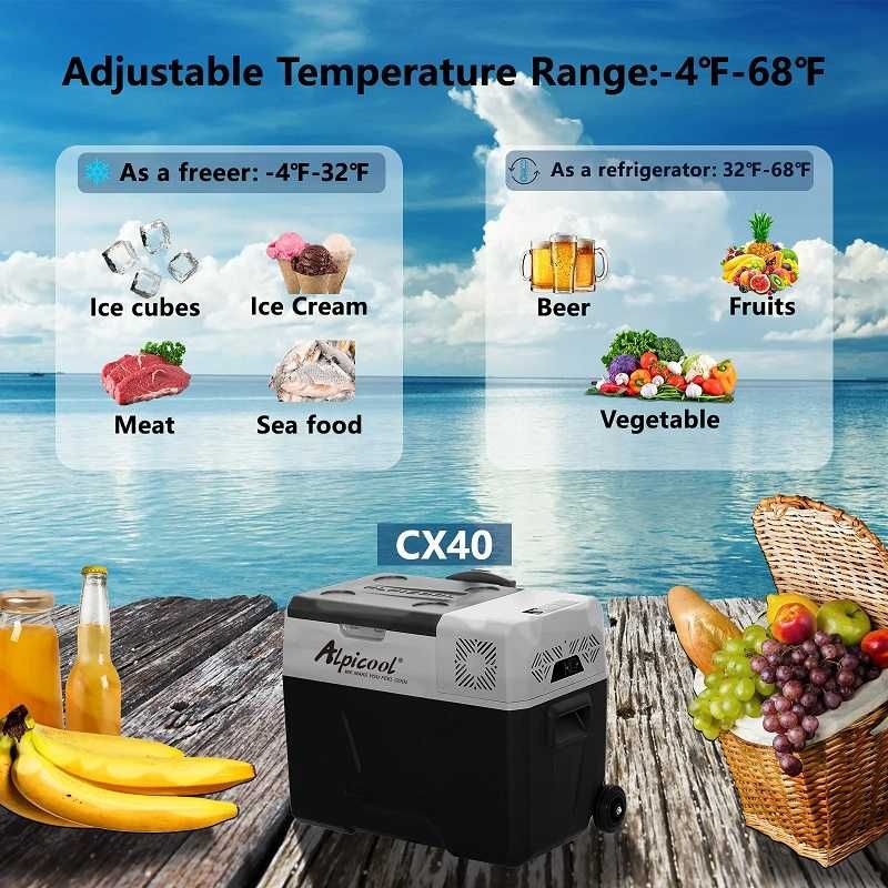 Alpicool CX40 хладилник / фризер за кола – 40L компресорен 12/24V 220V