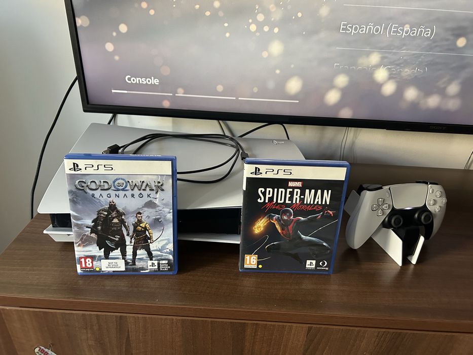 PS5 God of war+joc Spiderman Miles Morales+incarcator pentru controler