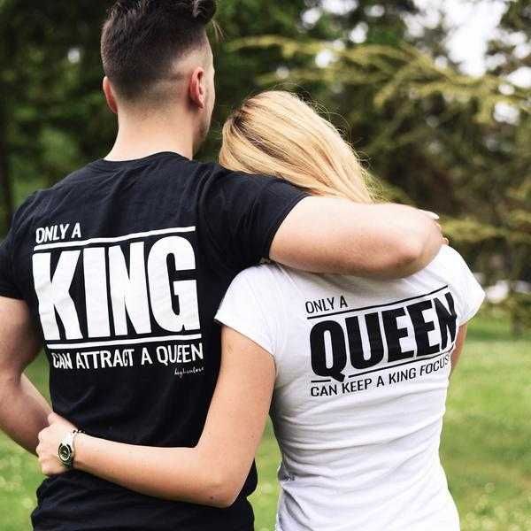 За влюбени! LOVE тениски KING Attract & QUEEN Focus. Или с ТВОЯ идея!