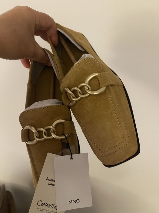 Mocasini Mango, piele naturala