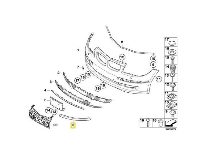 Bandou bara dreapta fata Bmw Seria 1 (E81/E87), 2007-10.2013, partea stanga, 51117166585