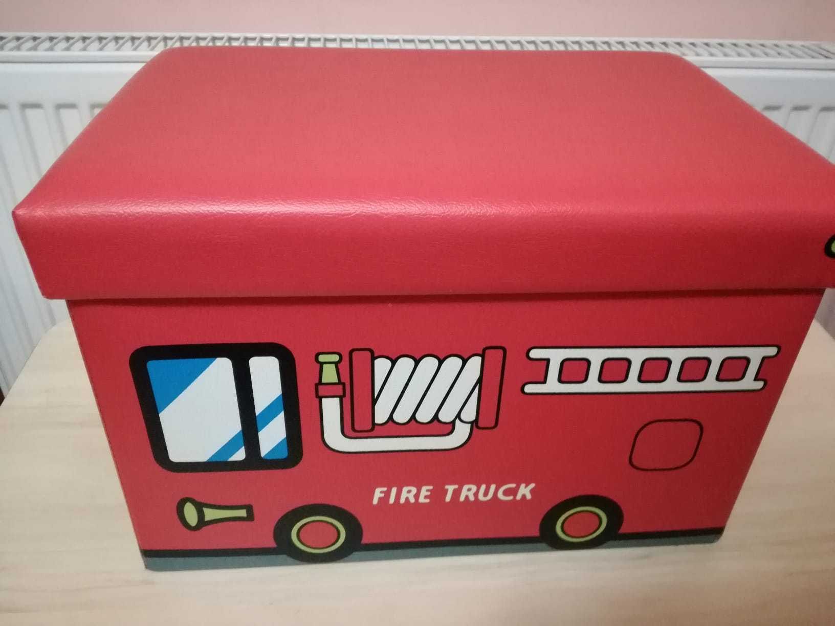 Taburet cub cu spatiu de depozitare Fire Truck 48/32/32