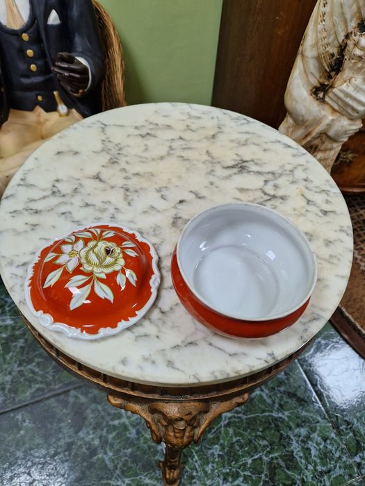 Стара рядка антикварна порцеланова кутия за бижута Schau bach Kunst