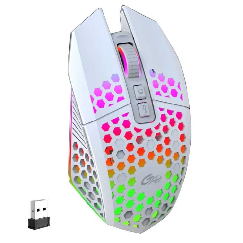 Mouse pentru gaming, Wireless, Alb/Negru