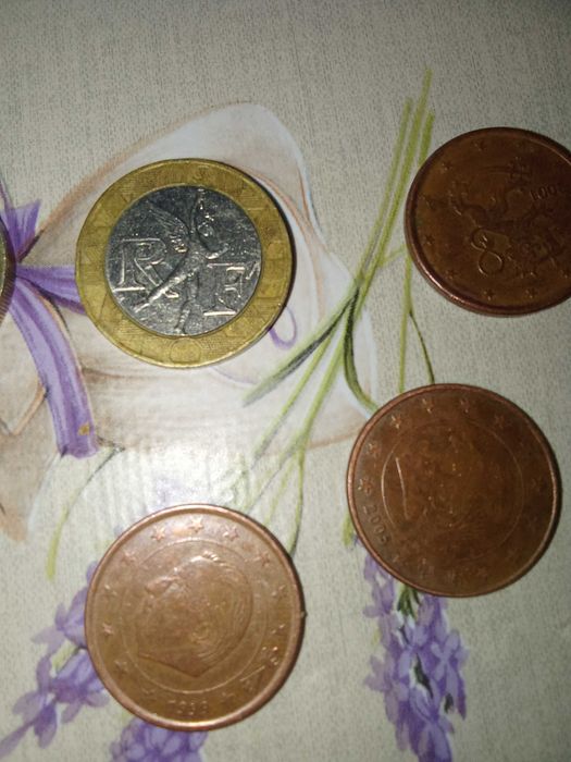 Monede vechii de 1 2euro și 5centii