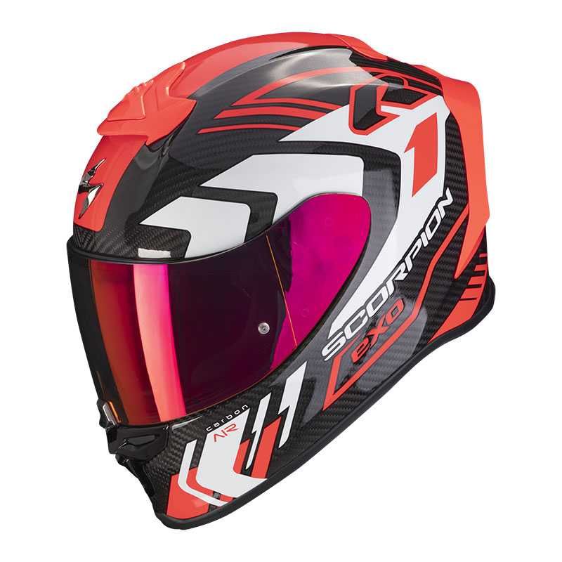 Мото Каска мотор SCORPION EXO-R1 EVO CARBON AIR SUPRA Red/Fluo,M 57-58