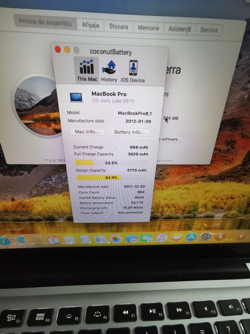 Apple macbook pro 13" 2011 /2012 schimb doar cu iphone ipad de piese