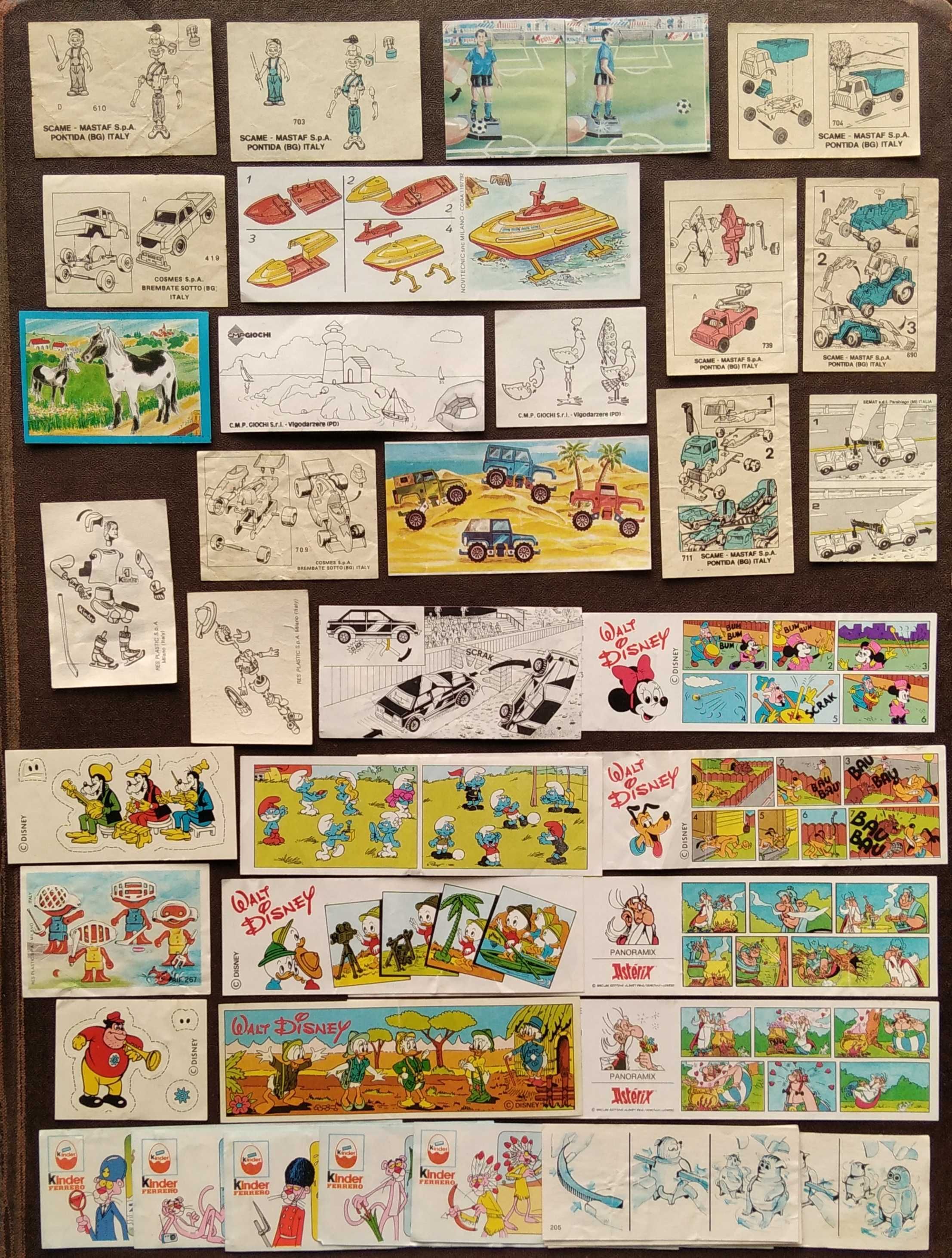 Листовки / листчета от играчки от шоколадови яйца Киндер Kinder и др.