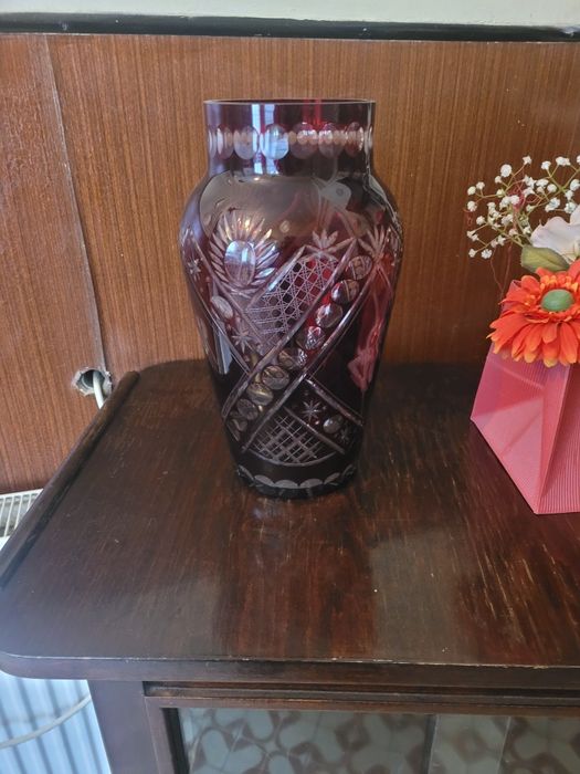 Vand vaza cristal rubin 31 cm