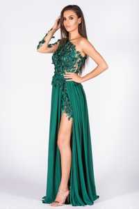 Rochie lungă verde smarald