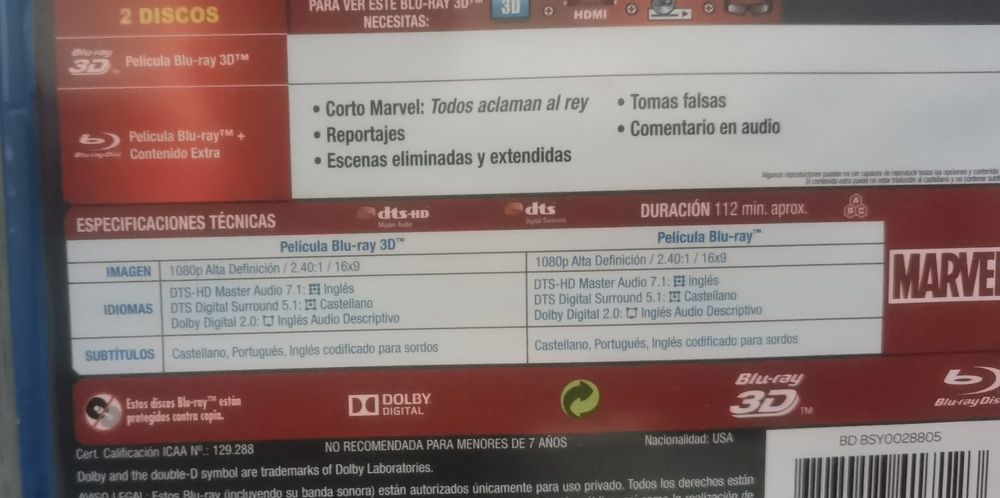 Filme bluray Captain America 3D Thor 3D  blu-ray blu ray 3d