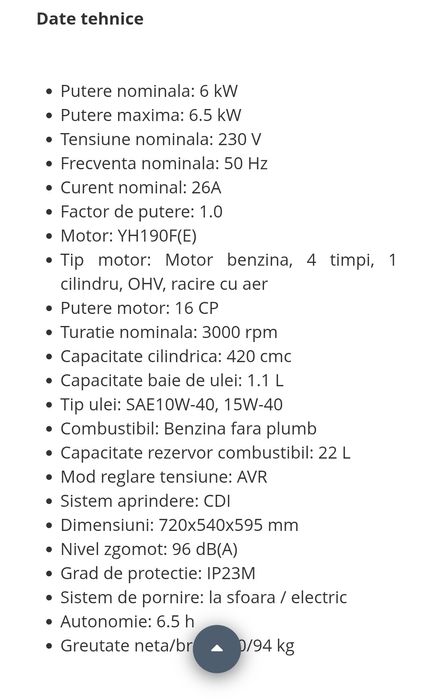 Generator 6.5 kw