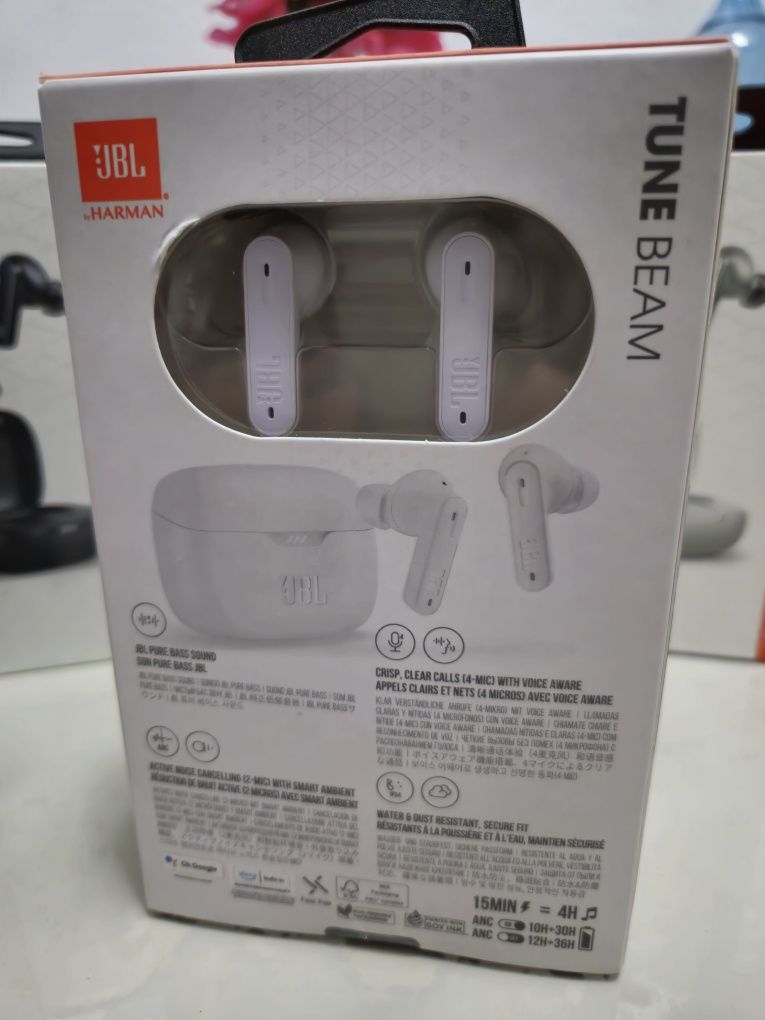 Casti True Wireless JBL Tune Beam, Noise cancelling,Pure Bass,IPX4,Noi