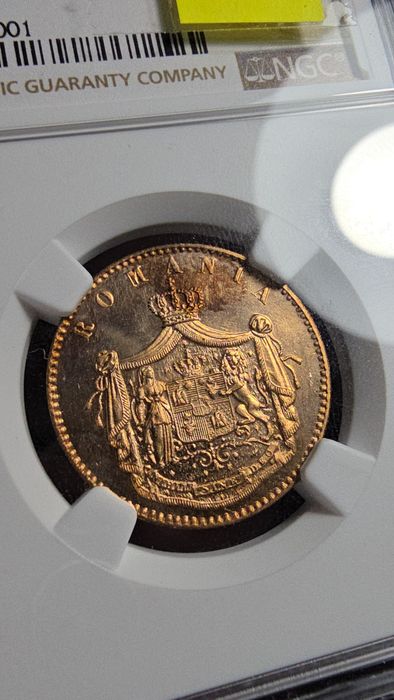 Moneda 5 bani 1867 MS65 PL top pop