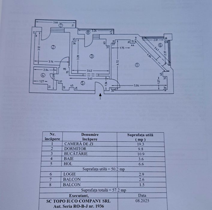 Apartament de 2 camere decomandat